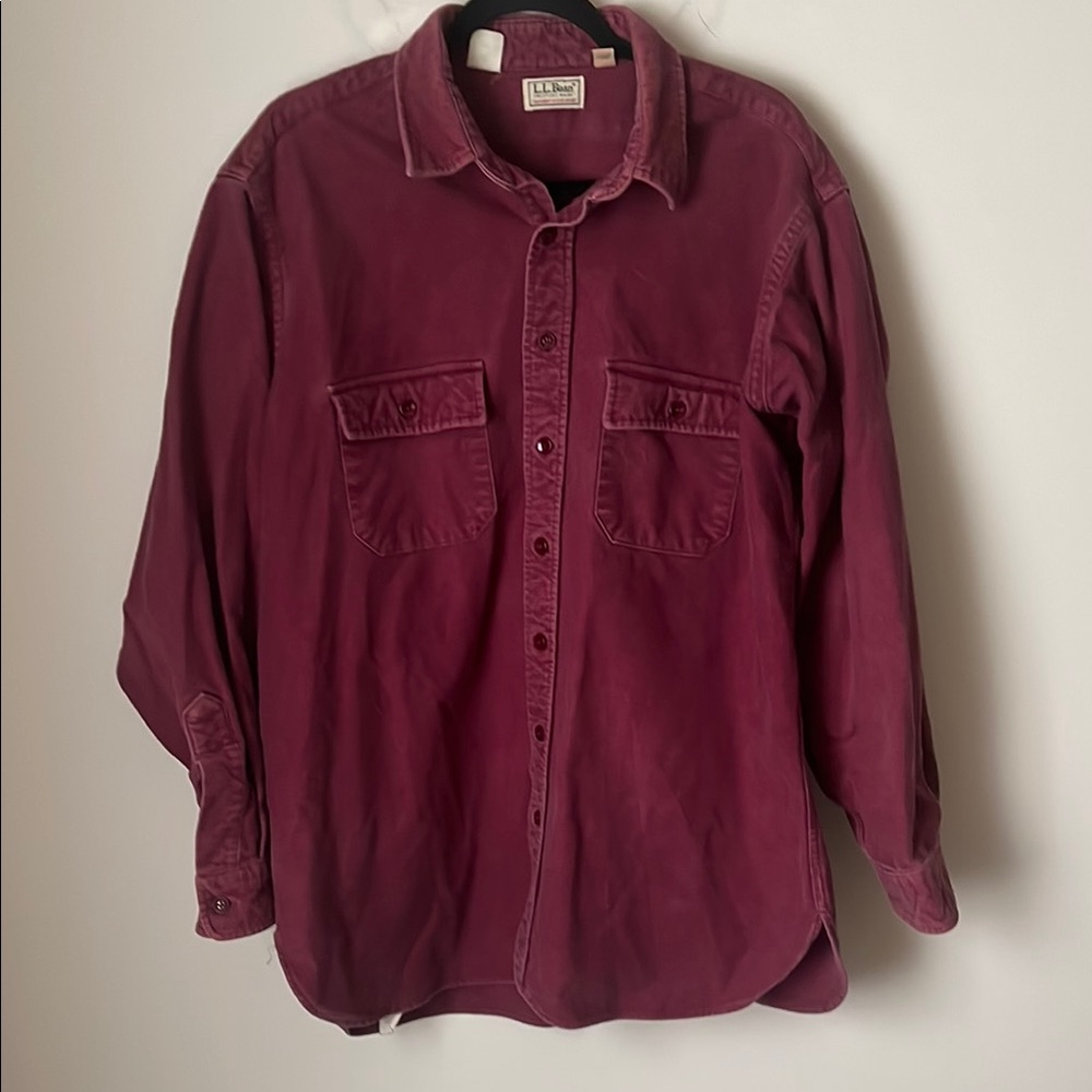 LL Bean Burgundy Button-Up Shirt